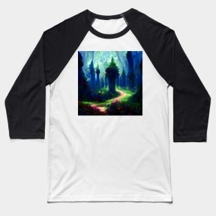 Fantasy Forest Landscape Baseball T-Shirt